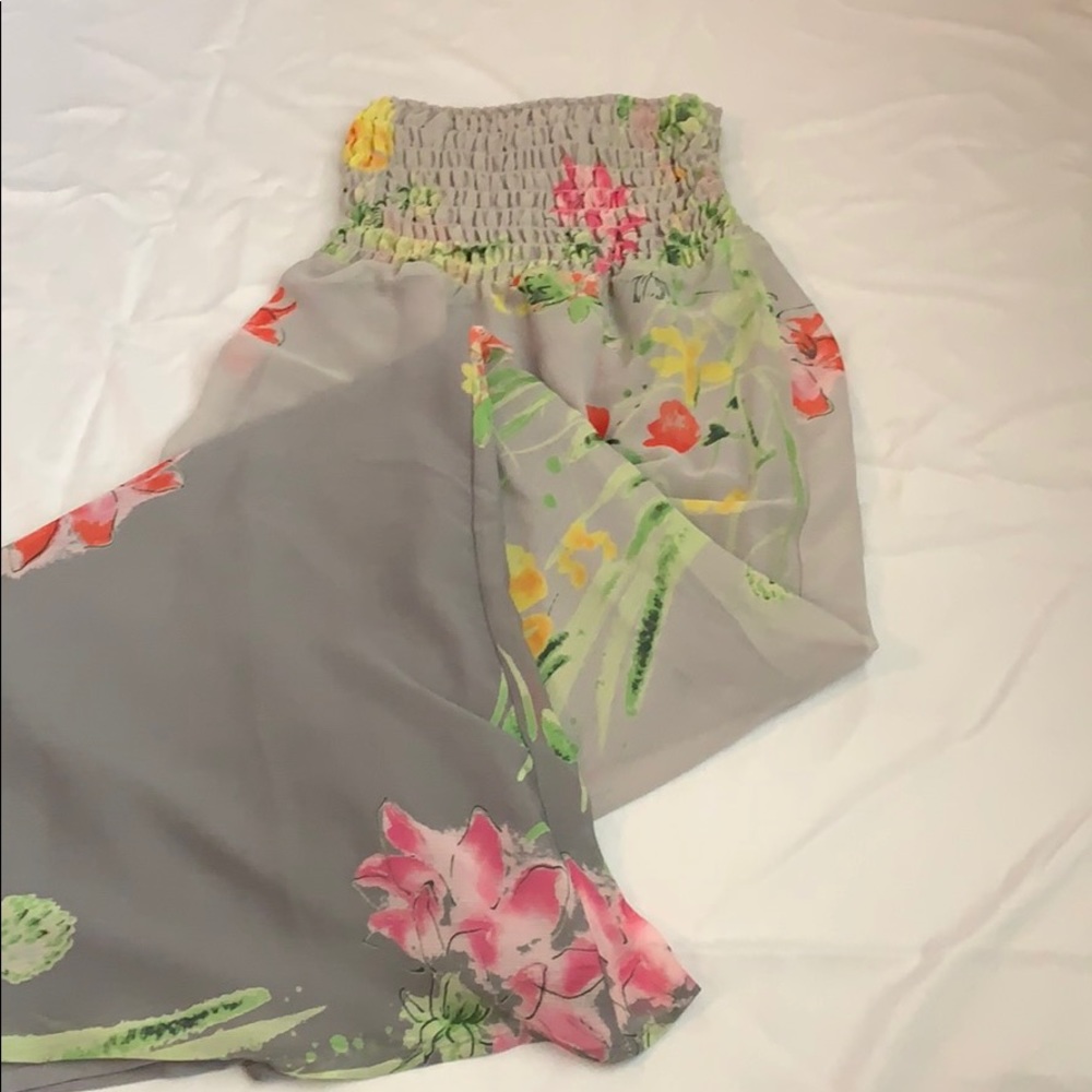 Strapless floral dress